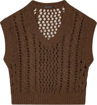 Luisa Cerano 0753 V-neck Truien - Dames - V-hals truien - Bruin - L - Truien & Vesten