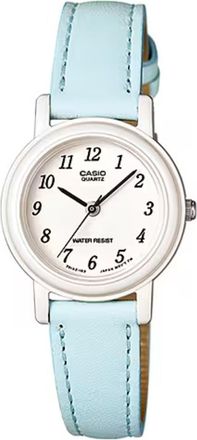 Casio Womens White Analog Watch with Light Blue Leather Strap - LQ-139L-2B