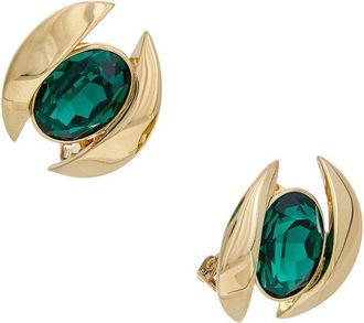Oscar De La Renta Oval Stud Earrings