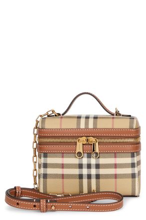 Burberry Womens Mini Vanity Bag Archive Beige Polyurethane Handbags Hand