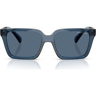 A|X Armani Exchange 56mm Square Sunglasses in Shiny Blue/dark Blue at Nordstrom
