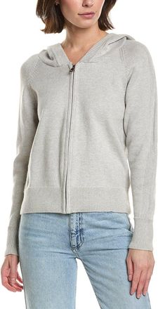 Brodie Ribbed Zip Up Cashmere-Blend Hoodie