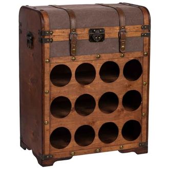 Wanderlust Deco Baul botellero de madera 45x28x59h cm