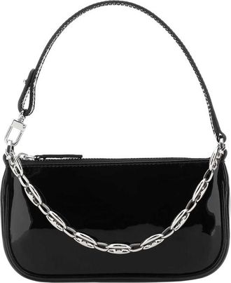 by FAR Black Leather Mini Rachel Handbag