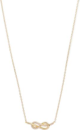 Argento Vivo Love Knot Pav&eacute; Pendant Necklace in Gold at Nordstrom