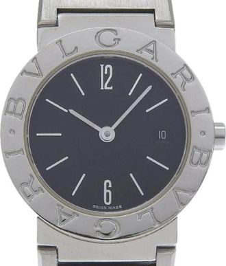 Bulgari Pre-owned roestvrijstalen horloge - Dames - Vintage Horloges - Zwart - ONE Size - Vintage