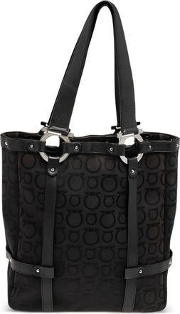 Ferragamo Borsa tote con logo - Nero