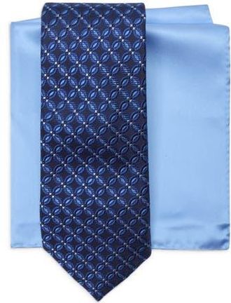 Ted Baker Silk Blend Tie & Pocket Square Box Set in Royal at Nordstrom Rack
