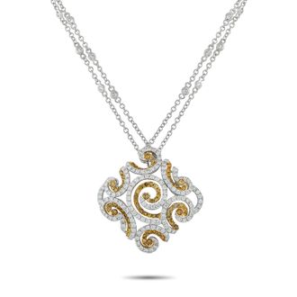 Luxury Bazaar 18K White Gold 4.08ct Diamond Pendant Necklace MF26-100826