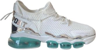 Plein Sport Lichtblauwe Mesh Runner Sneaker - Heren - Sneakers - Wit - 41 EU - Schoenen