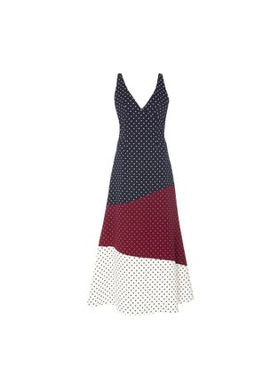Gabriela Hearst Colourblock Polka Dot Midi Dress Size L