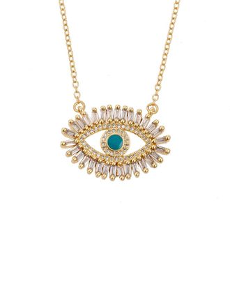 Eyecandy LA Eye Candy La The Luxe Collection 14K Over Silver Cz Evil Eye Necklace