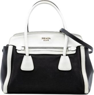 Prada Pre-owned Handbags, female, Multicolor, Size: ONE SIZE Pre-owned Canvas Handbag