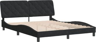 vidaXL Estructura De Cama Sin Colch&oacute;n Terciopelo Negro 160x200 Cm Vidaxl