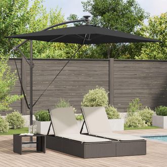 Berkfield Home Cantilever Banana Parasol with Lock Black 294 x 200 x 254 cm