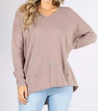 BLVD Supply Taylor Oversized Dolman Sleeve Top In Mocha