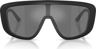 Dolce & Gabbana 128mm Rectangular Shield Sunglasses in Matte Black/grey Black at Nordstrom