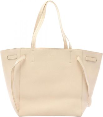 Celine Ivory Leather Handbag Tote Bag (Pre-Owned)