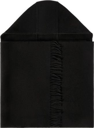 Brunello Cucinelli Knit scarf with hood in Black at Nordstrom
