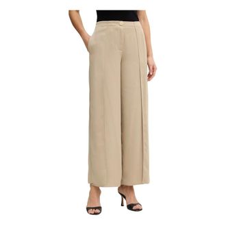 A|X Armani Exchange Broeken, Dames, Beige, L, Polyester, Wijde broek