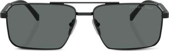 Prada Prada PR A57S aviator frame sunglasses - men - Steel - One Size - Black