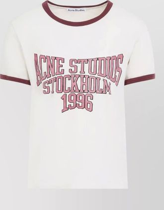 Acne Studios ribbed trim printed cotton t-shirt