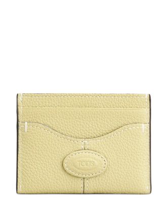 Tod's topstitch card holder - women - Calf Leather - One Size - Yellow