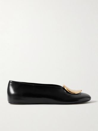 Jil Sander Ballerine In Pelle Con Decorazione - Nero