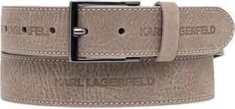 Karl Lagerfeld Accessoires, Heren, Beige, 110 CM, Leer, Leren Riem