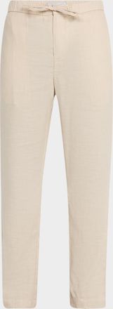 Frescobol Carioca Men & apos;s Oscar Linen and Cotton Drawstring Chino Trousers