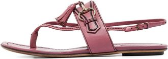 Gucci Sandali in pelle con suola piatta - Rosso