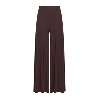 Maliparmi Wide Trousers, female, Brown, Size: M Soft Jersey Trousers