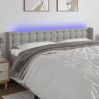 vidaXL Cabecero Con Led De Tela Gris Claro 163x16x78/88 Cm Vidaxl