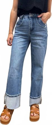 Flying Monkey High Rise Baggy Wide Leg Jeans In Med Wash