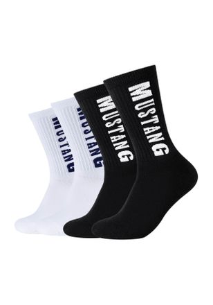 Mustang Socken MUSTANG casual, Herren, Gr. 35-38, schwarz, wei&szlig;, Baumwollmischung, normal, Socken Socken, weicher Komfortbund, atmungsaktiv