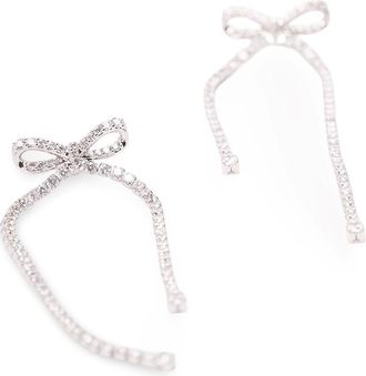 Self Portrait Crystal Bow Dangle Earrings