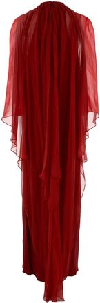 Alberta Ferretti Crepe and Silk Dress - Red