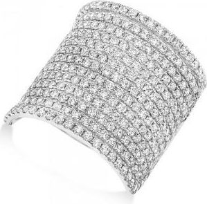 Allurez Diamond Pave Cocktail Ring 14k White Gold (2.86ct)