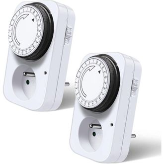 OEM Enchufe Mec&aacute;nico El&eacute;ctrico De 3500 W, Temporizador De Intervalo De 15 Minutos, Enchufe Mec&aacute;nico Programable Diariamente Para Interiores, Blanco - Crez