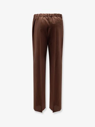 Hev&ograve; Mens Trousers Brown Linen