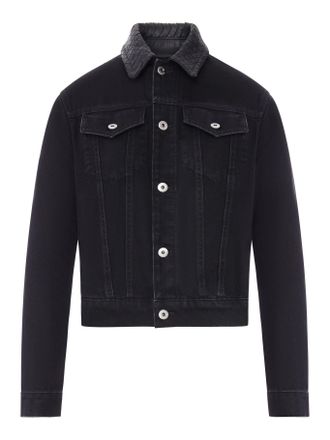 Bottega Veneta DENIM JACKET WITH BRAIDED LEATHER COLLAR - Bottega Veneta - Woman
