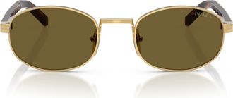 Prada 52mm Oval Sunglasses in Gold at Nordstrom