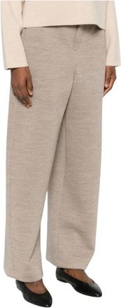 Max Mara Pure Broeken - Dames - Wijde Broeken - Beige - L - Broeken