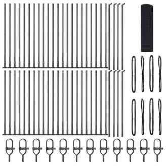 Berkfield Home Welded Wire Fence with 7 Flanged Posts Grey 0.5x100 m Steel