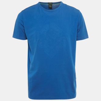 HUGO BOSS Boss By Hugo Boss Blue Logo Embossed Cotton T-Shirt