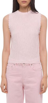 Helmut Lang Raw Edge Linen Blend Sweater Tank in Pink at Nordstrom, Size X-Small