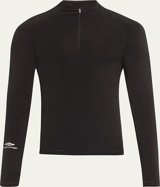 Balenciaga Mens Ski Logo Print Thermal Base Layer Shirt