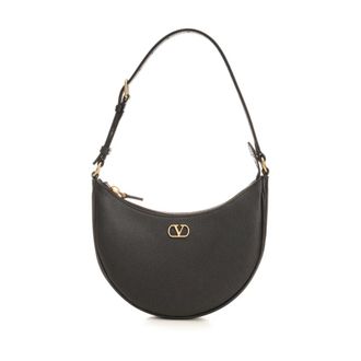 Valentino Garavani VLogo Signature Mini Hobo Bag - female - Valentino Garavani - Shoulder Bags - Black - ONE SIZE - Bags