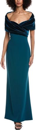 Badgley Mischka Crepe Column Gown