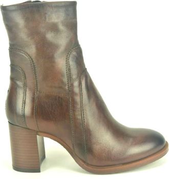 Mjus Bruine Laars - Dames - Laarzen met Hak - Bruin - 36 EU - Schoenen